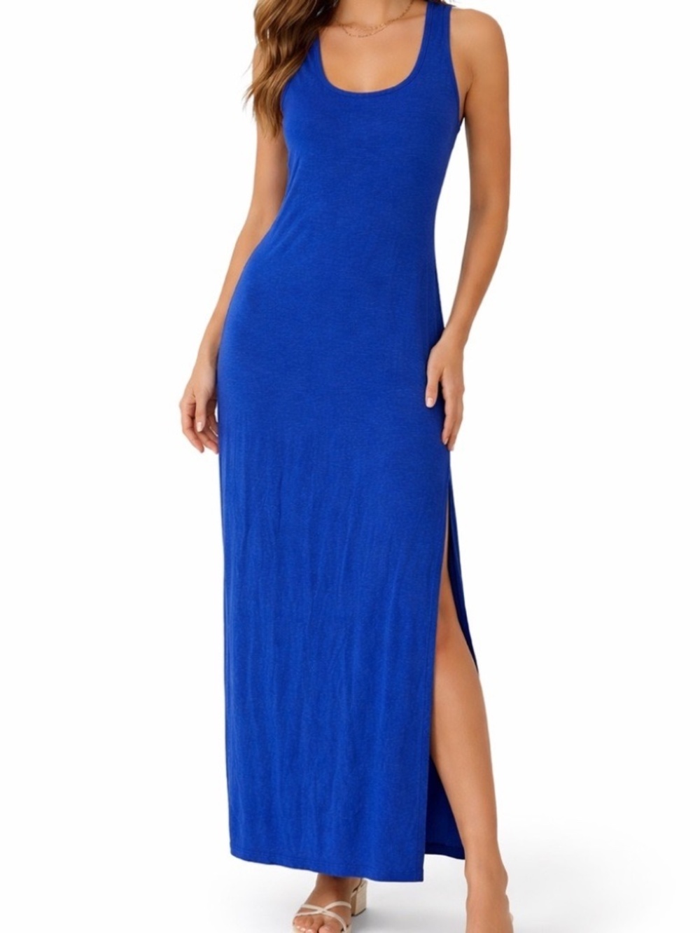 EXPRESS Cobalt Blue Racerback Maxi Dress